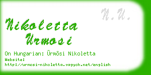 nikoletta urmosi business card