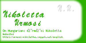 nikoletta urmosi business card